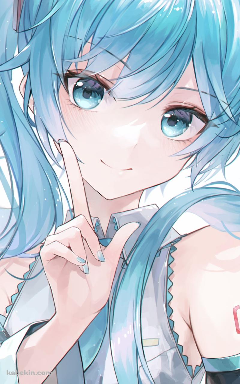 ダメダメポーズをするかわいい初音ミク / ボカロ 01 / ボーカロイドのAndroidの壁紙(800px x 1280px) スマホ用