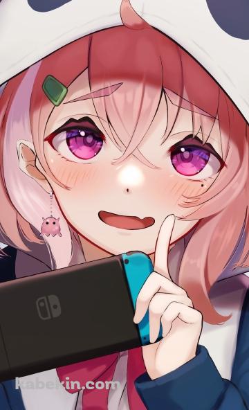 ゲームをする笹木咲 / にじさんじ / バーチャルYouTuber / Vtuber / ファンアート / イラストのAndroidの壁紙(360px x 592px) スマホ用