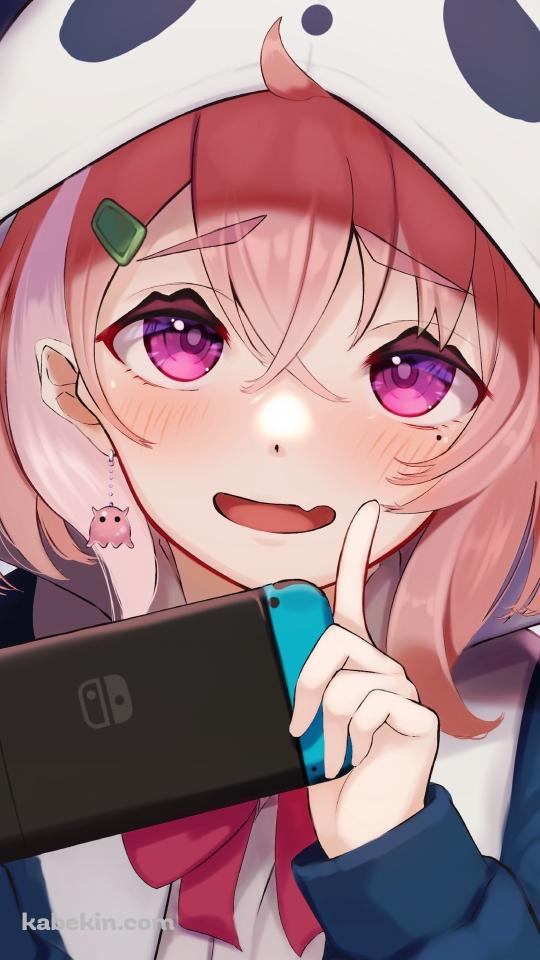 ゲームをする笹木咲 / にじさんじ / バーチャルYouTuber / Vtuber / ファンアート / イラストのAndroidの壁紙(540px x 960px) スマホ用