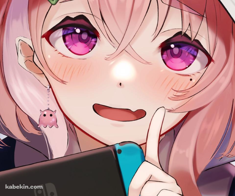 ゲームをする笹木咲 / にじさんじ / バーチャルYouTuber / Vtuber / ファンアート / イラストのAndroidの壁紙(960px x 800px) スマホ用