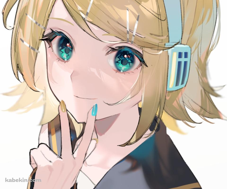 顎ピースをする鏡音リン / ボカロ 02 / ボーカロイドのAndroidの壁紙(960px x 800px) スマホ用