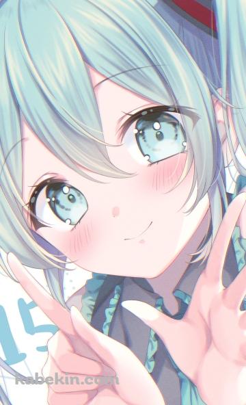 手で15を作るかわいい初音ミク / 15 / ボカロ / ボーカロイドのAndroidの壁紙(360px x 592px) スマホ用