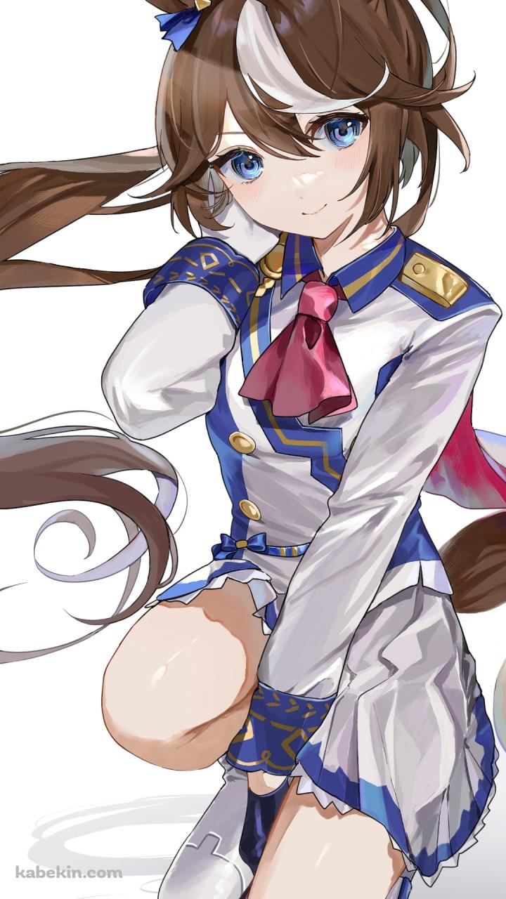 しゃがんでこちらににっこりするトウカイテイオー / ウマ娘プリティーダービーのAndroidの壁紙(720px x 1280px) スマホ用