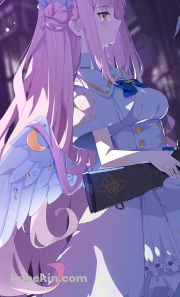 銃をかまえる綺麗な聖園ミカ / 横顔 / ピンクの髪 / ブルアカ / ブルーアーカイブのAndroidの壁紙(360px x 592px) スマホ用