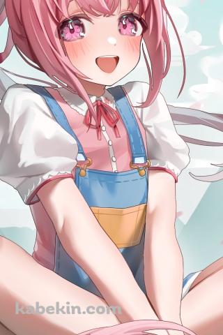 胡坐をかいて笑顔のハルウララ / ウマ娘プリティーダービーのAndroidの壁紙(320px x 480px) スマホ用