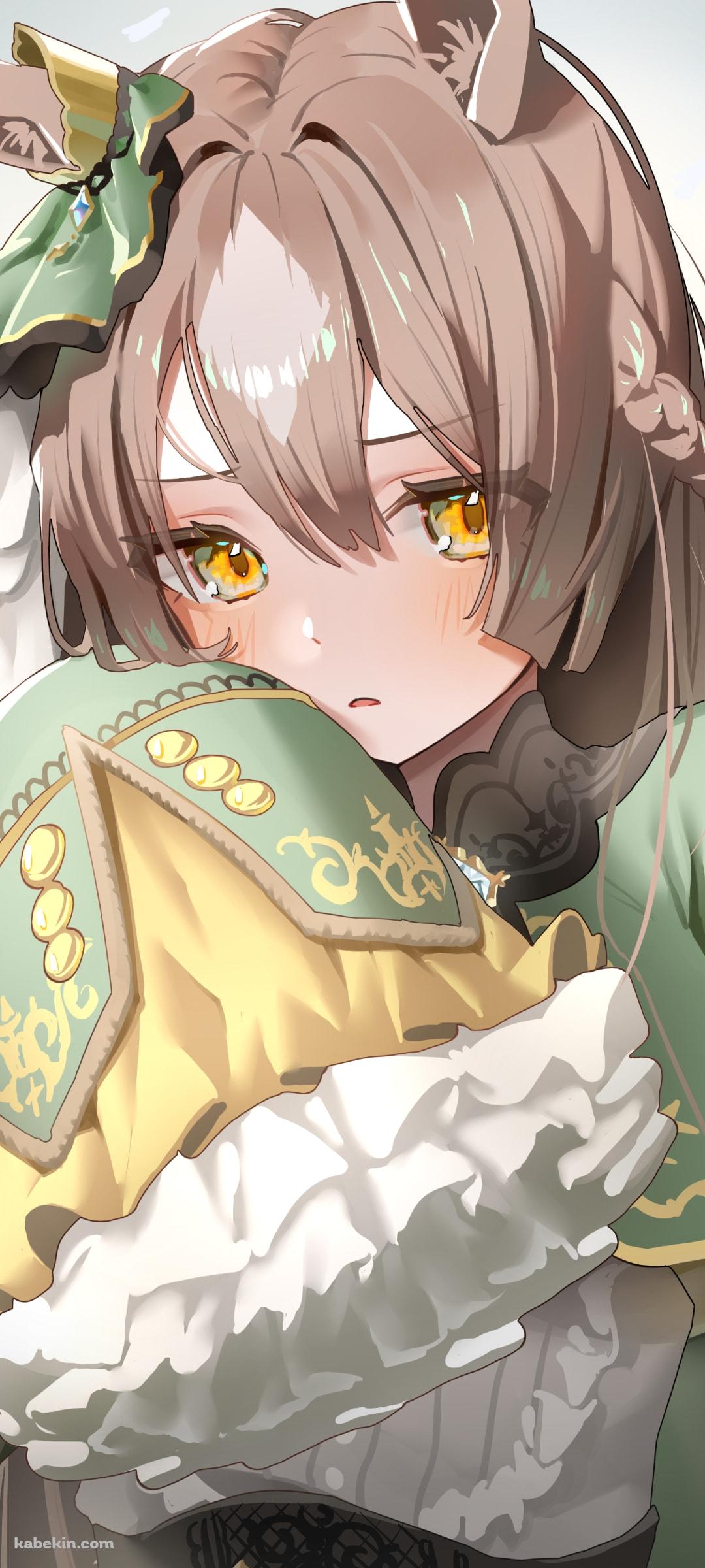 袖で顔を隠すサトノダイヤモンド / ウマ娘プリティーダービーのAndroidの壁紙(1080px x 2400px) スマホ用