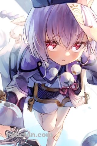 剣を持ち走る七七 / 原神のAndroidの壁紙(320px x 480px) スマホ用