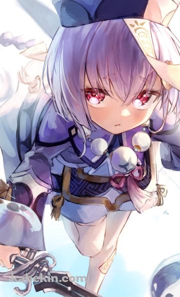 剣を持ち走る七七 / 原神のAndroidの壁紙(360px x 592px) スマホ用