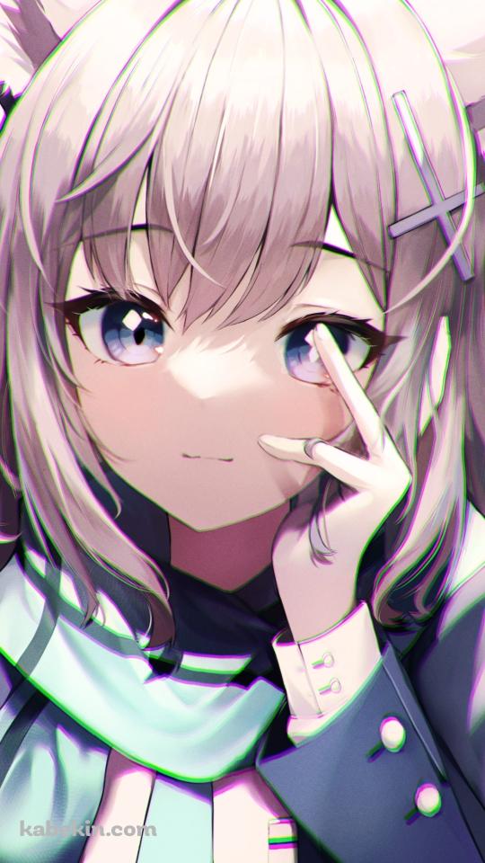 目の前に指をかざす砂狼シロコ / ブルアカ / ブルーアーカイブのAndroidの壁紙(540px x 960px) スマホ用