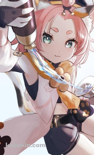 水をグラスに注ぐディオナ / 原神のAndroidの壁紙(360px x 592px) スマホ用