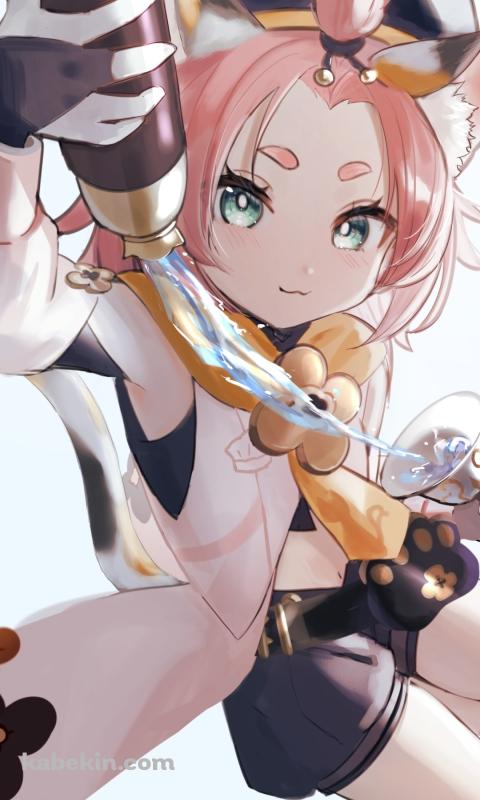 水をグラスに注ぐディオナ / 原神のAndroidの壁紙(480px x 800px) スマホ用