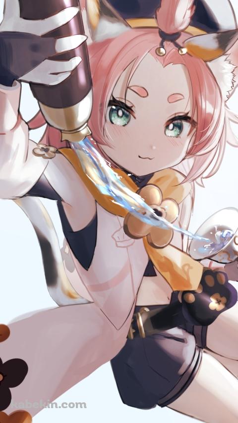 水をグラスに注ぐディオナ / 原神のAndroidの壁紙(480px x 854px) スマホ用