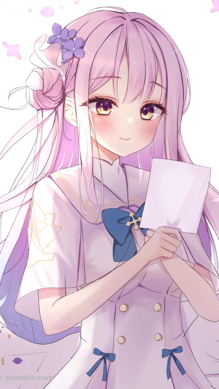 手紙を見る聖園ミカ(みその みか) / ブルアカ / ブルーアーカイブのAndroidの壁紙(720px x 1280px) スマホ用