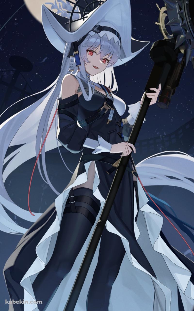 満月と帰溟スペクター(きめいすぺくたー) / アークナイツ / イラスト / ファンアートのAndroidの壁紙(800px x 1280px) スマホ用