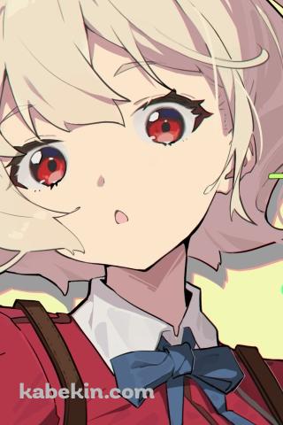 錦木千束（にしきぎ ちさと）のポップなイラスト / リコリス・リコイルのAndroidの壁紙(320px x 480px) スマホ用