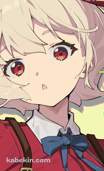 錦木千束（にしきぎ ちさと）のポップなイラスト / リコリス・リコイルのAndroidの壁紙(360px x 592px) スマホ用