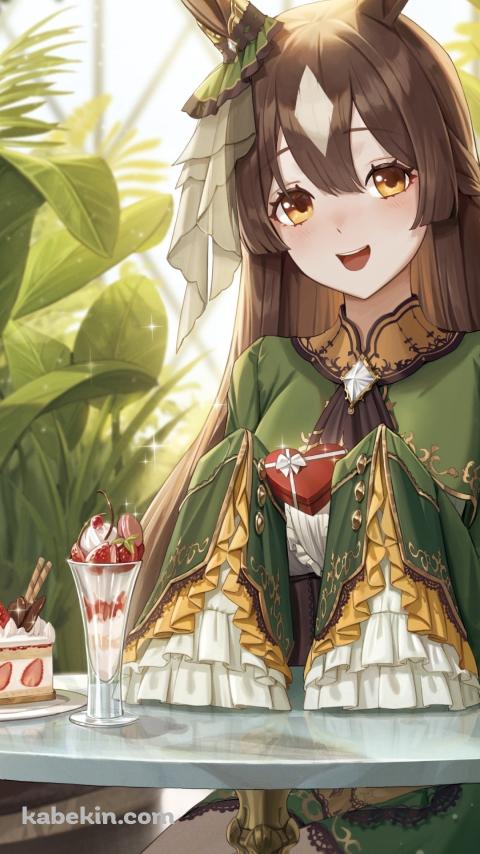 苺パフェとストロベリーショートケーキとサトノダイヤモンド / ウマ娘プリティーダービーのAndroidの壁紙(480px x 854px) スマホ用