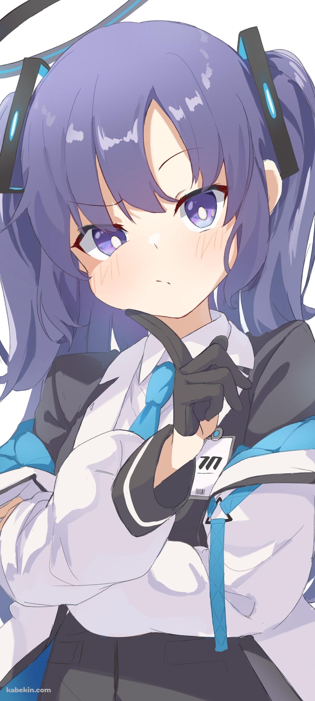 膨らましたほっぺたに指をあてる可愛い早瀬ユウカ / ブルアカ / ブルーアーカイブのAndroidの壁紙(1080px x 2400px) スマホ用