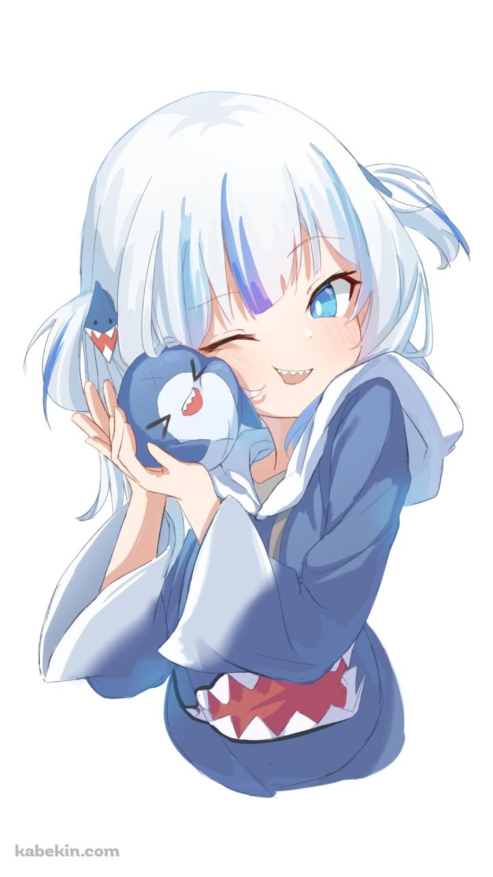 ブループにスリスリするがうる・ぐら / サメちゃん / ホロライブ / バーチャルYouTuberのAndroidの壁紙(720px x 1280px) スマホ用
