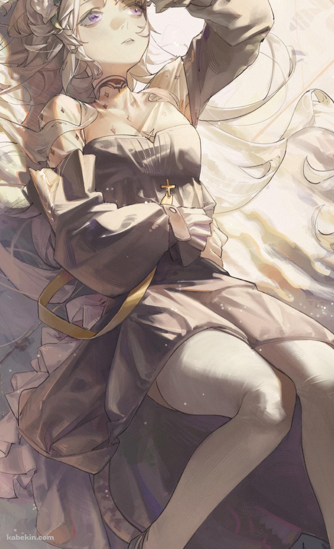 仰向けで天井を見るヘビーレイン / アークナイツのAndroidの壁紙(1080px x 1776px) スマホ用