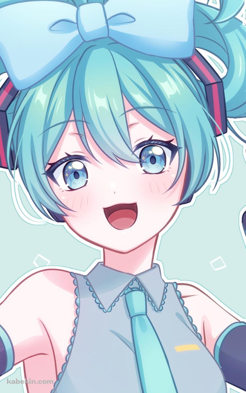 満面の笑みの初音ミク / シナミク / ボカロ / ボーカロイドのAndroidの壁紙(800px x 1280px) スマホ用