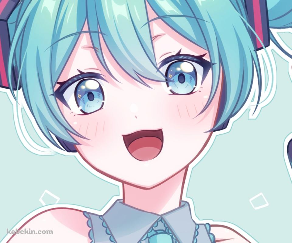 満面の笑みの初音ミク / シナミク / ボカロ / ボーカロイドのAndroidの壁紙(960px x 800px) スマホ用