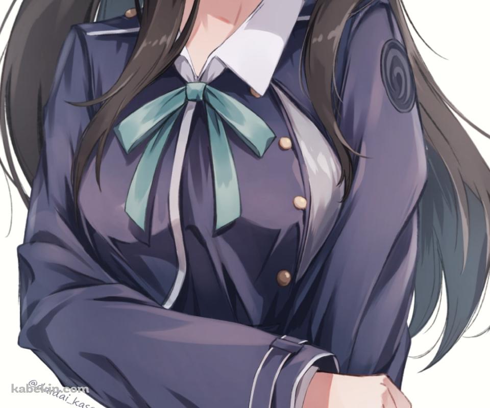 片方の肘をおさえて銃を持つ井ノ上たきな（いのうえ たきな） / リコリス・リコイルのAndroidの壁紙(960px x 800px) スマホ用