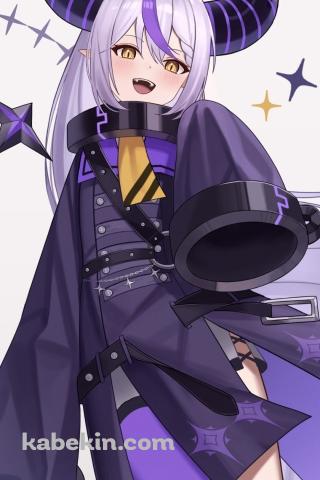 笑顔で見下ろすラプラス・ダークネス / ホロライブ / バーチャルYouTuber / イラスト / ファンアートのAndroidの壁紙(320px x 480px) スマホ用