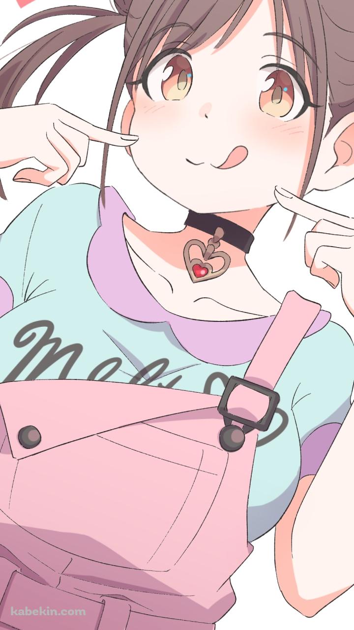 ほっぺたに指をあてて舌を出す園田智代子 / アイドルマスターシャイニーカラーズのAndroidの壁紙(720px x 1280px) スマホ用