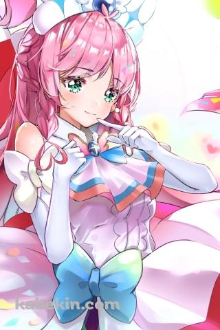 かわいい虹ヶ丘ましろ / キュアプリズム / ひろがるスカイ!プリキュア / イラスト / ファンアートのAndroidの壁紙(320px x 480px) スマホ用