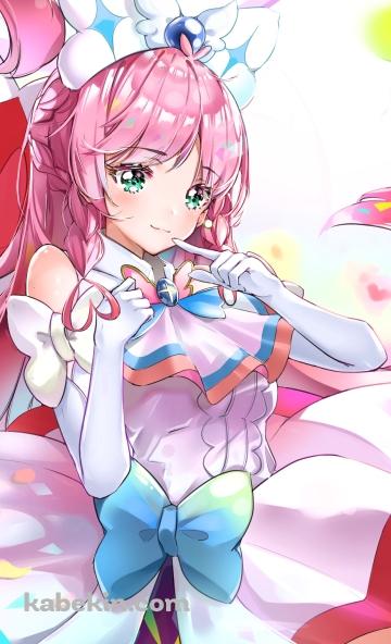 かわいい虹ヶ丘ましろ / キュアプリズム / ひろがるスカイ!プリキュア / イラスト / ファンアートのAndroidの壁紙(360px x 592px) スマホ用