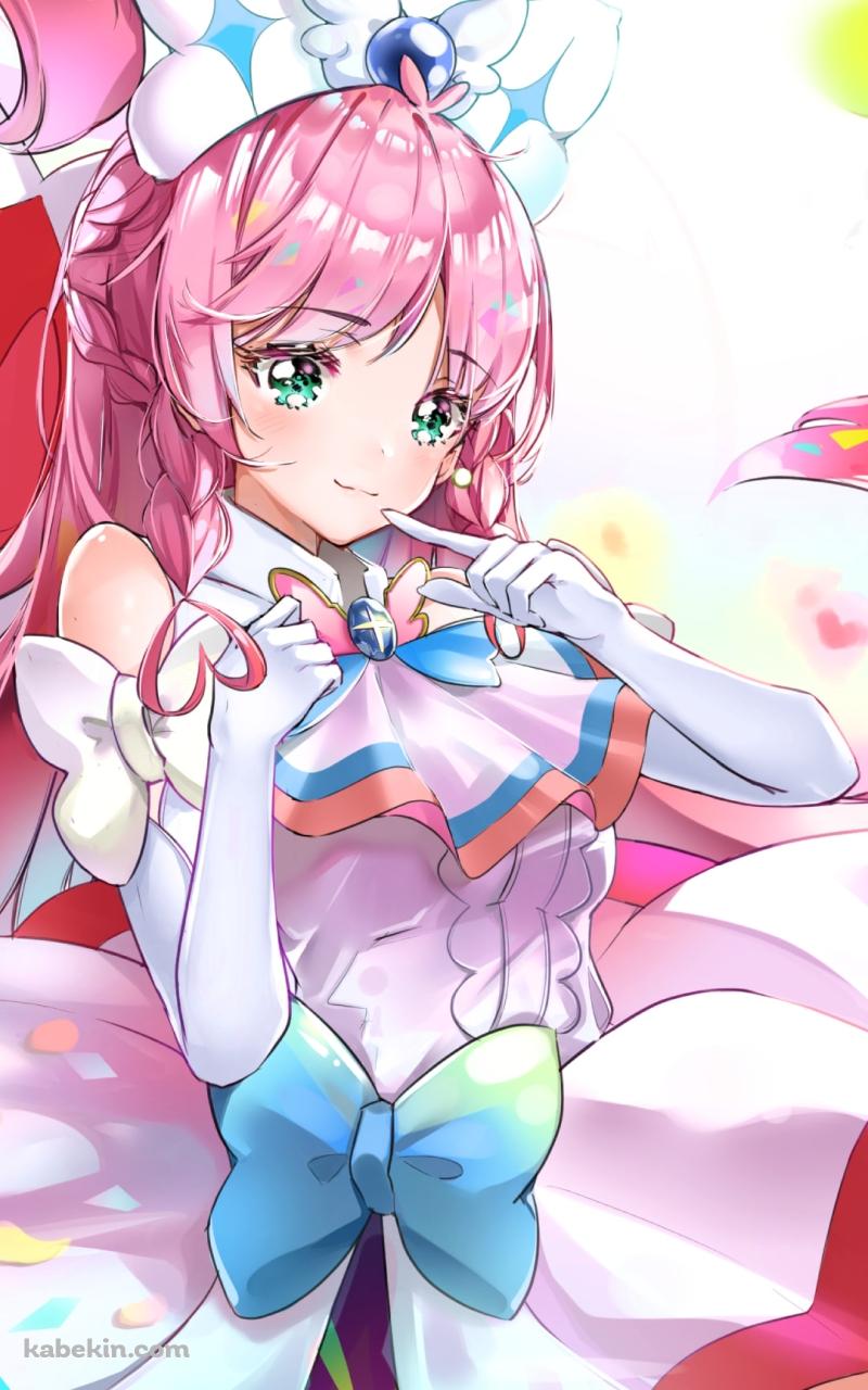 かわいい虹ヶ丘ましろ / キュアプリズム / ひろがるスカイ!プリキュア / イラスト / ファンアートのAndroidの壁紙(800px x 1280px) スマホ用