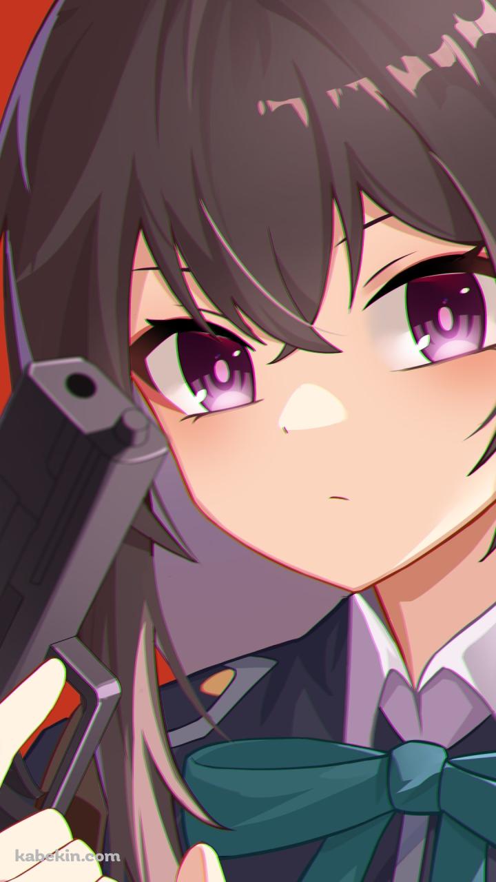 銃を構えてこちらを見つめるプニプニの井ノ上たきな / リコリス・リコイルのAndroidの壁紙(720px x 1280px) スマホ用