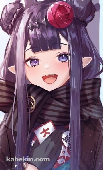 大吉のおみくじを引く一伊那尓栖 / 笑顔 / 可愛い / ホロライブ / バーチャルYouTuber / VtuberのAndroidの壁紙(360px x 592px) スマホ用