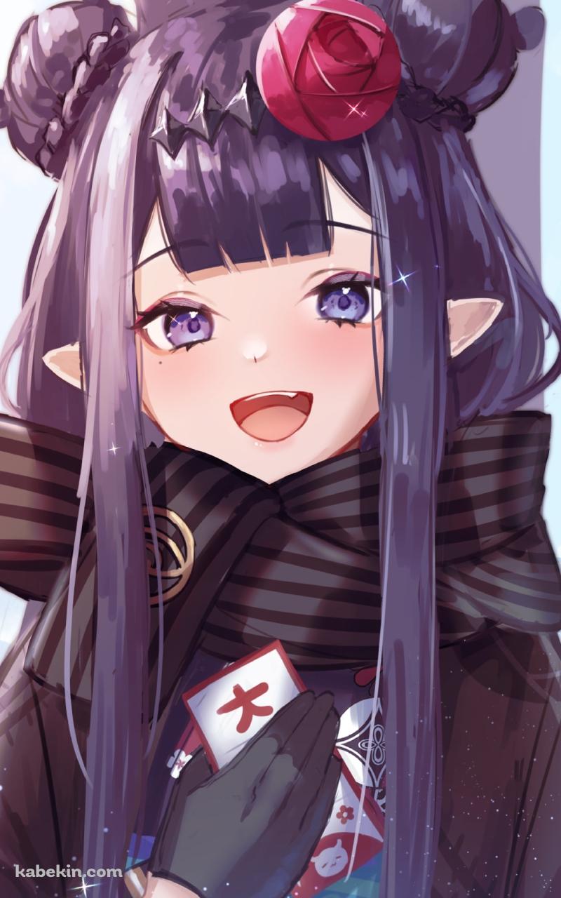 大吉のおみくじを引く一伊那尓栖 / 笑顔 / 可愛い / ホロライブ / バーチャルYouTuber / VtuberのAndroidの壁紙(800px x 1280px) スマホ用