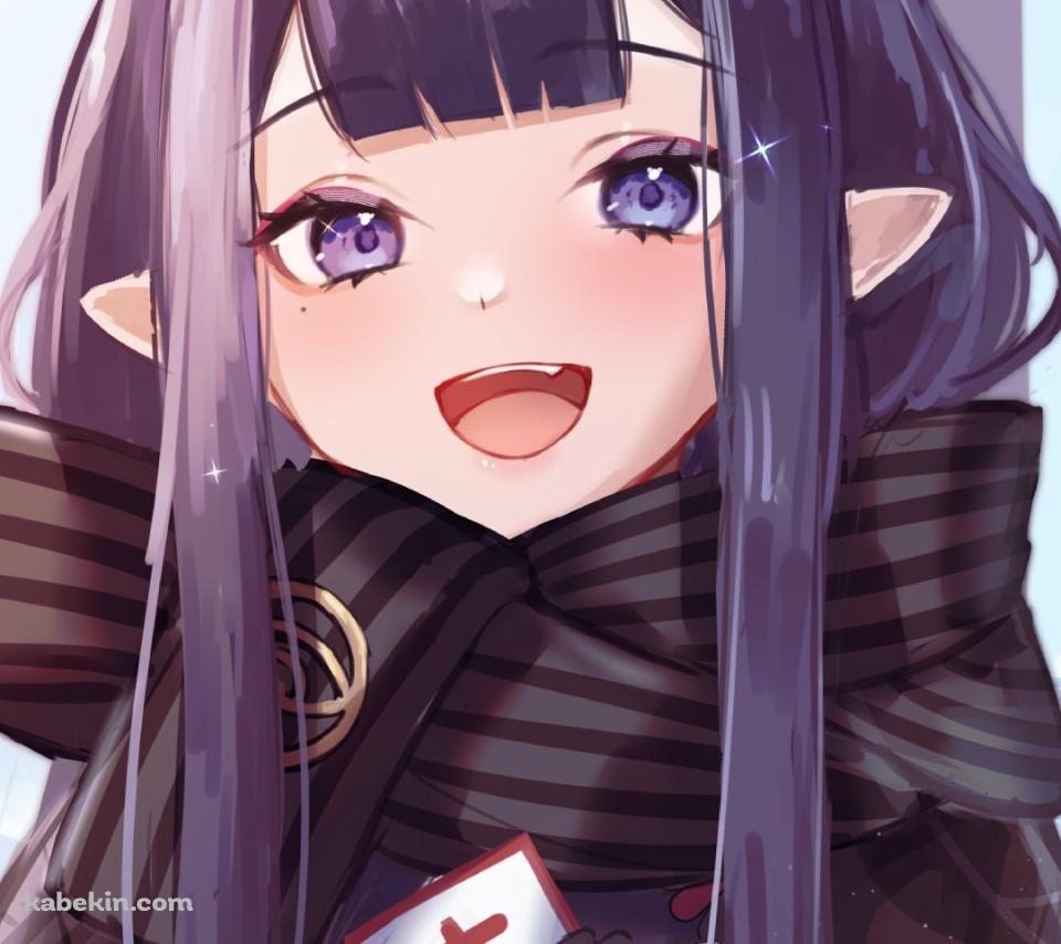 大吉のおみくじを引く一伊那尓栖 / 笑顔 / 可愛い / ホロライブ / バーチャルYouTuber / VtuberのAndroidの壁紙(960px x 854px) スマホ用