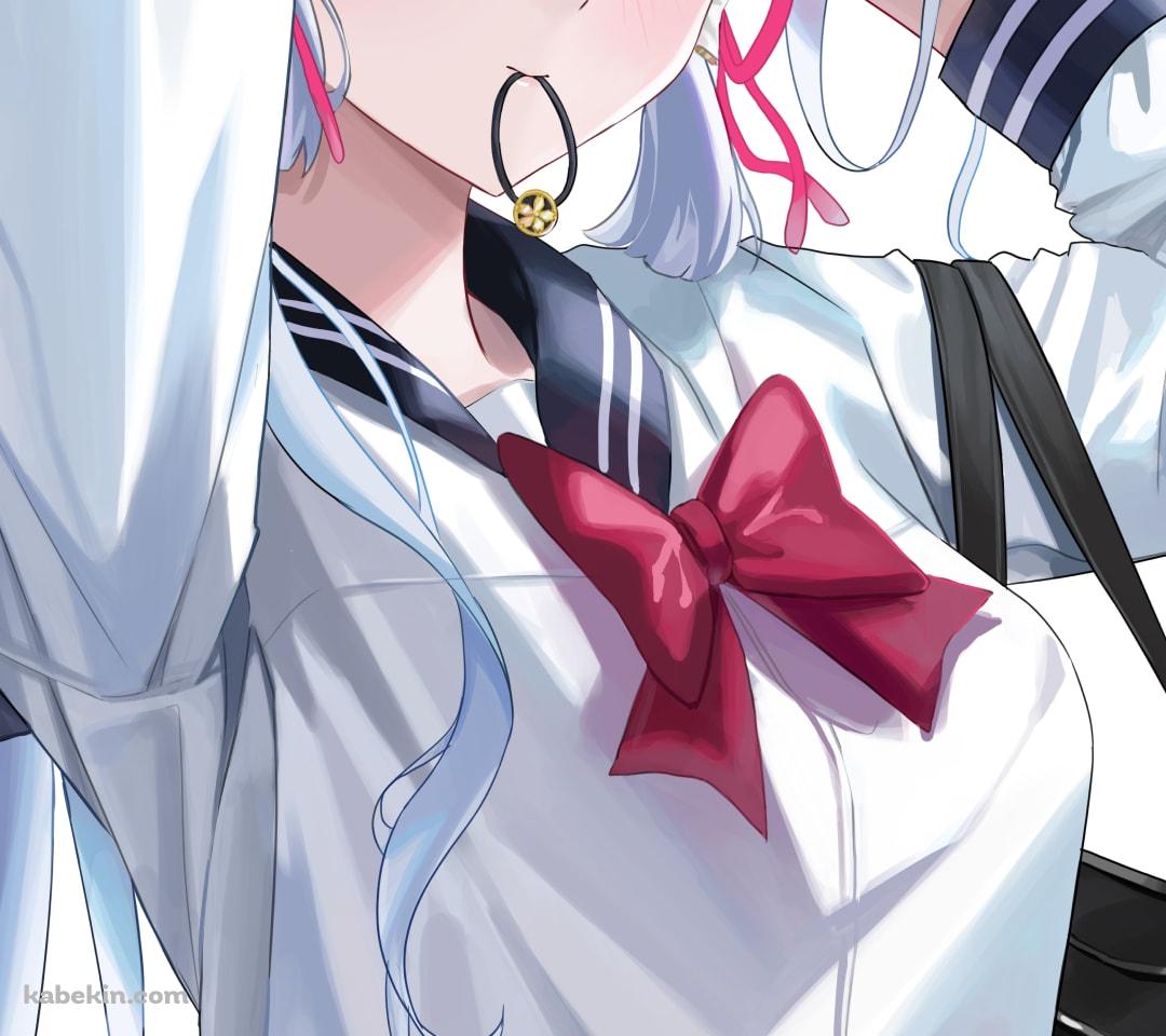 髪をアップにする神里綾華 / セーラー服 / かわいい / 原神のAndroidの壁紙(1080px x 960px) スマホ用