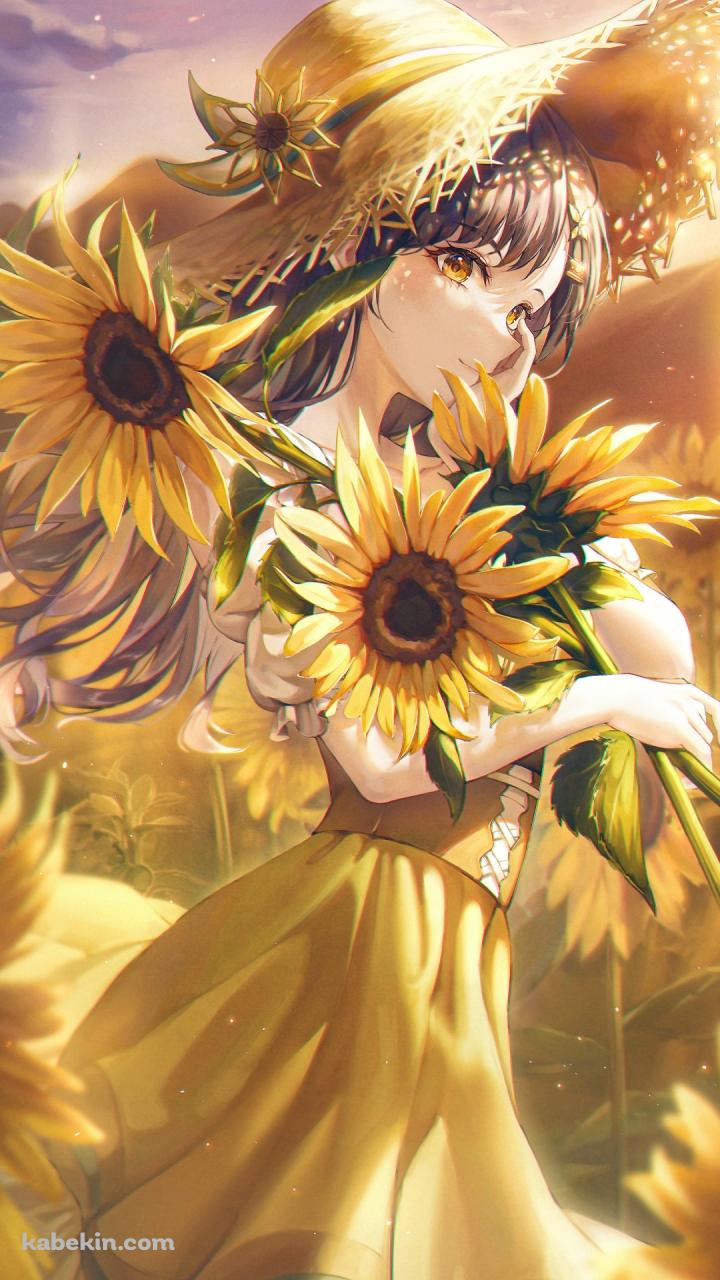 向日葵と可愛い白石杏 / プロセカ / プロジェクトセカイのAndroidの壁紙(720px x 1280px) スマホ用