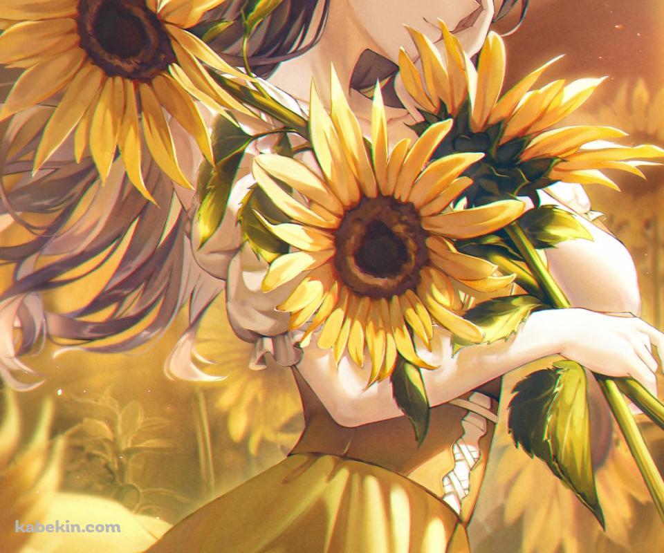 向日葵と可愛い白石杏 / プロセカ / プロジェクトセカイのAndroidの壁紙(960px x 800px) スマホ用
