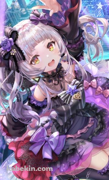 左手を掲げるめちゃくちゃ可愛い紫咲シオン / ホロライブ / バーチャルYouTuberのAndroidの壁紙(360px x 592px) スマホ用