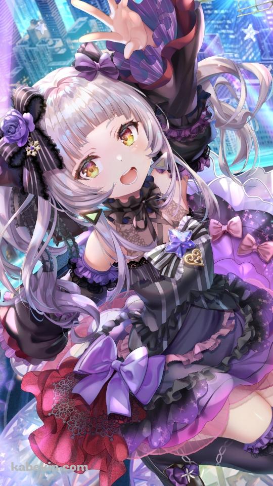 左手を掲げるめちゃくちゃ可愛い紫咲シオン / ホロライブ / バーチャルYouTuberのAndroidの壁紙(540px x 960px) スマホ用