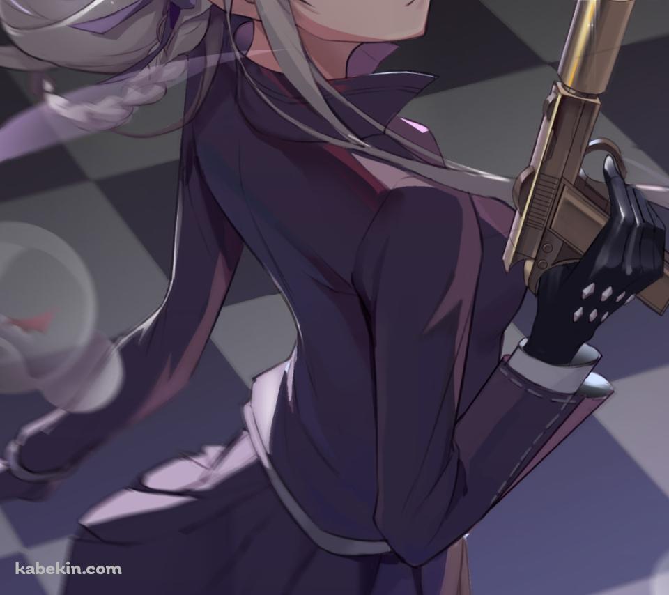 銃を持ち振り返る霧切響子（きりぎりきょうこ） / ダンガンロンパのAndroidの壁紙(960px x 854px) スマホ用