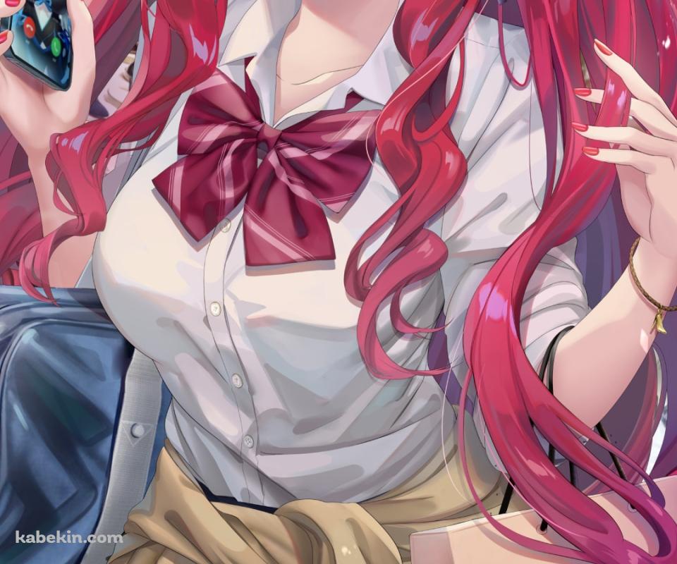 買い物をしながらモルガンと通話するバーヴァン・シー / 制服 / 女子高生 / fgo / fate/grand orderのAndroidの壁紙(960px x 800px) スマホ用