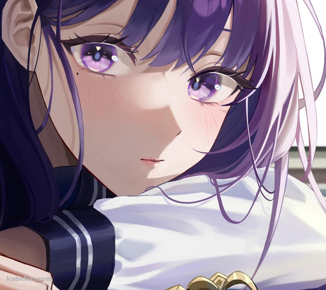 セーラー服を着た可愛い雷電将軍 / 牛乳を飲むスカラマシュ / 放浪者 / 原神のAndroidの壁紙(1080px x 960px) スマホ用