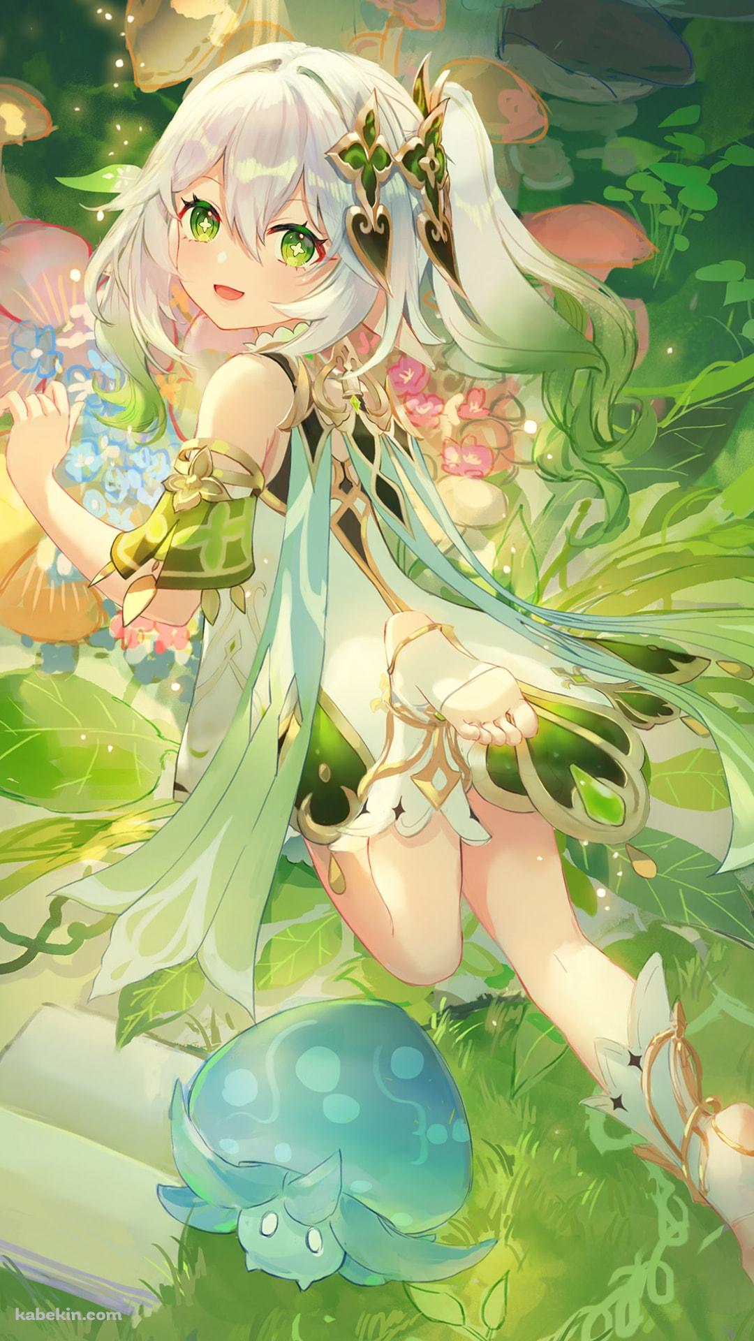 地面に寝そべり読書をするナヒーダ / キノコン / 原神のAndroidの壁紙(1080px x 1920px) スマホ用