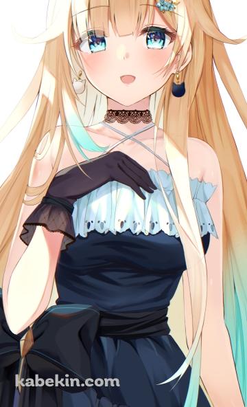 黒いドレスを着た可愛い藍沢エマ / 大きなリボン / ぶいすぽっ！ / バーチャルYouTuberのAndroidの壁紙(360px x 592px) スマホ用
