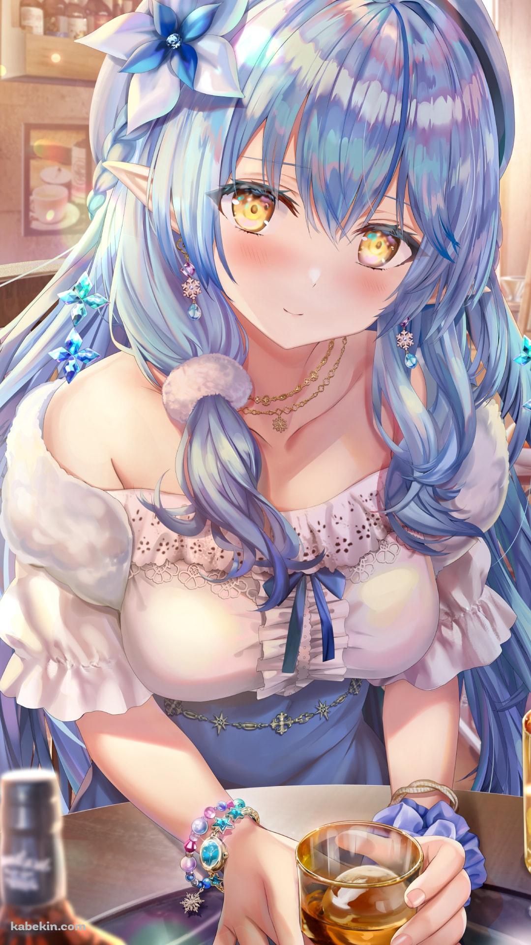 ウィスキーを飲む可愛い雪花ラミィ / ホロライブ / バーチャルYouTuber / VtuberのAndroidの壁紙(1080px x 1920px) スマホ用