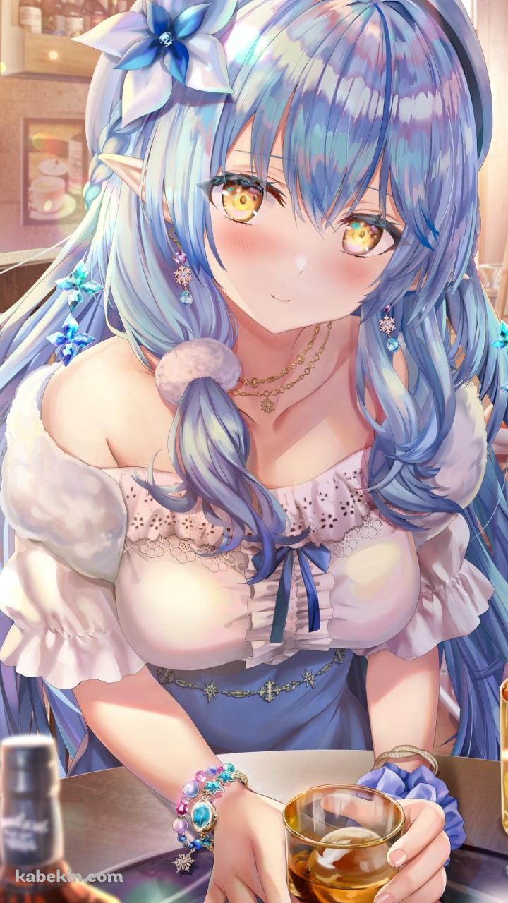ウィスキーを飲む可愛い雪花ラミィ / ホロライブ / バーチャルYouTuber / VtuberのAndroidの壁紙(720px x 1280px) スマホ用