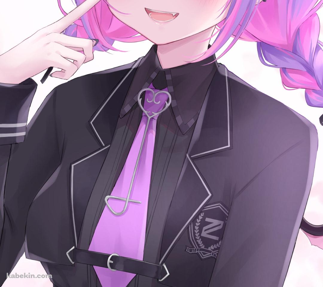 笑顔で目元を指す常闇トワ / ホロライブ / バーチャルYouTuber / VtuberのAndroidの壁紙(1080px x 960px) スマホ用