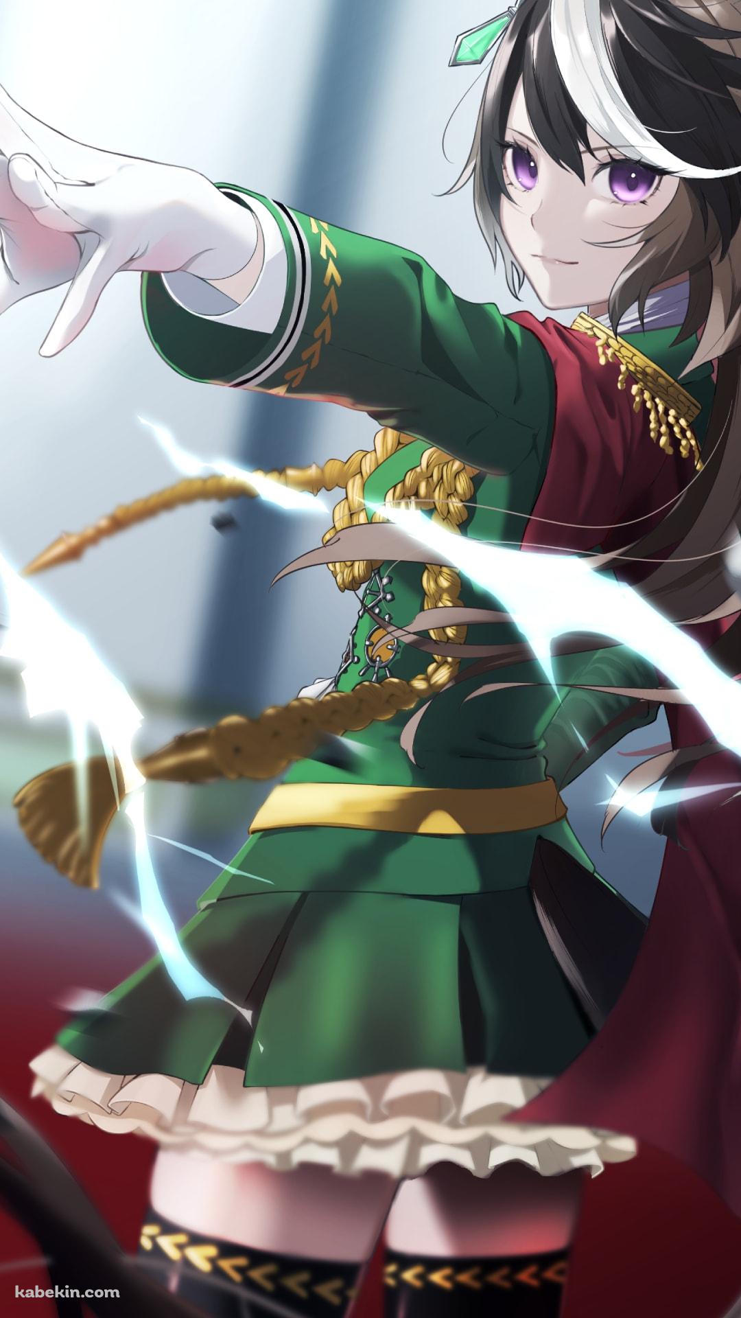 左手をかざすシンボリルドルフ / 緑の衣装 / ウマ娘プリティーダービーのAndroidの壁紙(1080px x 1920px) スマホ用